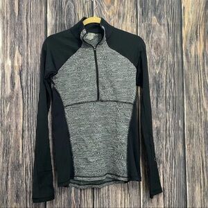Calia by Carrie underwood quarter zip running top herringbone and black